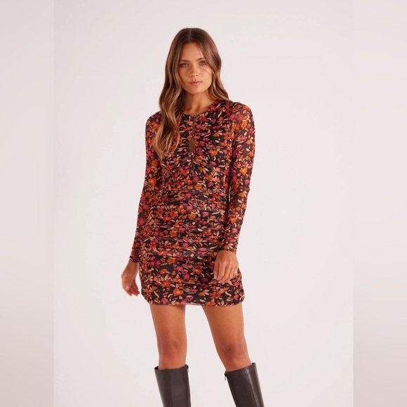 NWT- MINKPINK SORRENTO MESH MINI DRESS - Picture 3 of 13